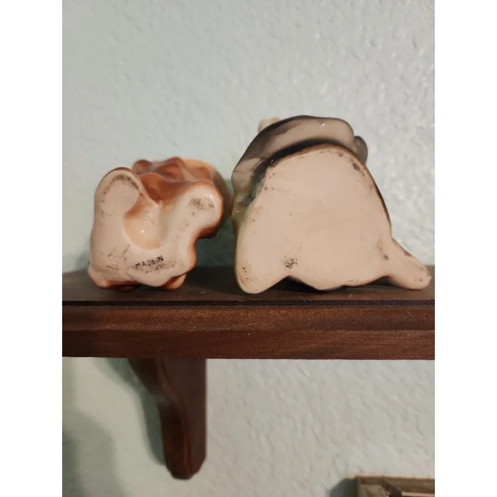 Vtg Fairy Pixie Elf Sprite Vase Set 2 Kitschy‎ Pink Elf Leprechaun Elf Set 2